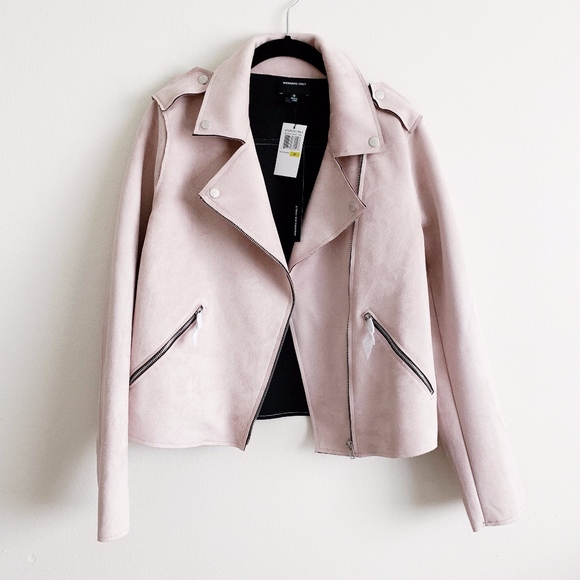 Members Only Jackets & Blazers - Members Only Pink Suede Moto Jacket